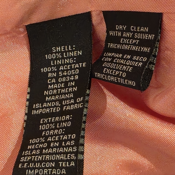 *Vintage* Jones New York Signature Blazer. 100% Linen. 'Tulip Pink'. Size 4. - Picture 8 of 8